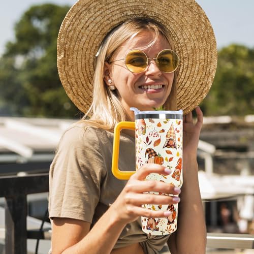 Ceovfoi 40 oz Fall Gnome Tumbler Insulated Stainless Tumbler, Fall Travel Coffee Cup Water Botter, Autumn Fall Gift for Thanksgiving Christmas - color: Fall Gnome