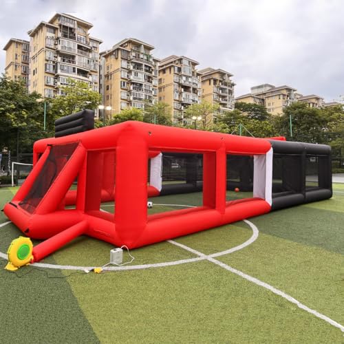 Portable Inflatable Sports Court Inflatable Soccer & Basketball & Volleyball Field 3-in-1 Multiple Sport Game with Blower for Birthday/School Playground/Family/Team Games - style: 40x20x 8.8ft