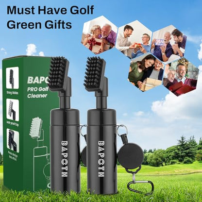 Golf Club Cleaner, Non-Leaking Stretchable Golf Club Brush with Microfiber Golf Towel (23.6 * 15.7 in), Strong Bristles Golf Brush Can Hold 5oz Water, Essentials Golf Accessories for Men - style: 2 Pack Golf Brush