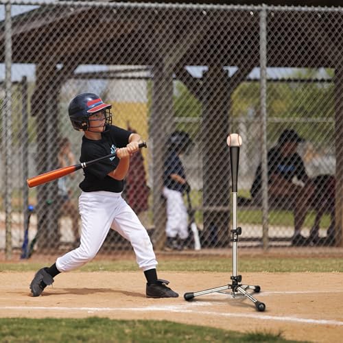 Baseball Tee Batting Tee Softball Tee Portable Travel Hitting Tee,Easy Adjustable Height,Stable Tripod Stand - color: Steel, style: Tee
