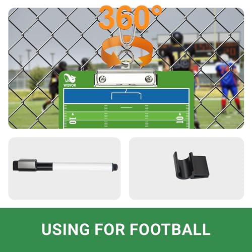 WISYOK Double-Sided Football Dry Erase Clipboard for Coaches, Ideal Coach Gift - style: Football
