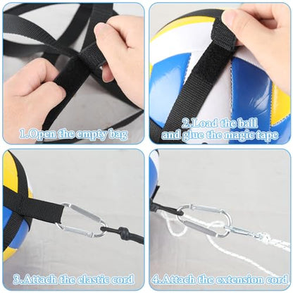 Volleyball Training Equipment Aid System - Adjustable High Elasticity Volleyball Spike Trainer, Solo Spiking Hitting Serving Like a Pro Volleyball Practice Equipment Gift for Beginners & Experts