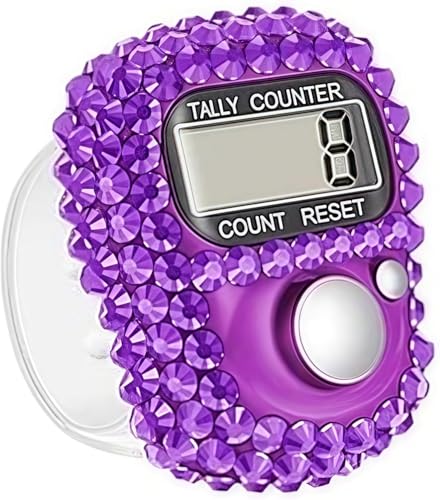 Electronic Finger Tally Counter Clicker Counter,Portable Digital Display Tally Counter,Convenient Resettable Mini Lap Counter for Golf Goods Counting Accessories,Track and Field Lap Counters - color: Purple