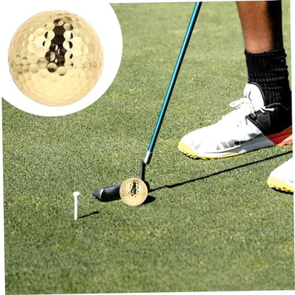VICASKY Gold Golf Balls 2-Layer Training Aid for Putting Practice Sturdy Golf Training Tool for Indoor and Outdoor Use