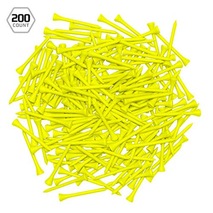 Izzo Wood Golf Tees (200 Pack) - color: Neon Yellow, style: 1.75 Inch