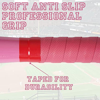 KOTIONOK Aluminum Baseball Bat - 28-30 Inch 35 Oz - Softball, Batting Practice, Pickup Games - Metal Tball Bat - color: Pink