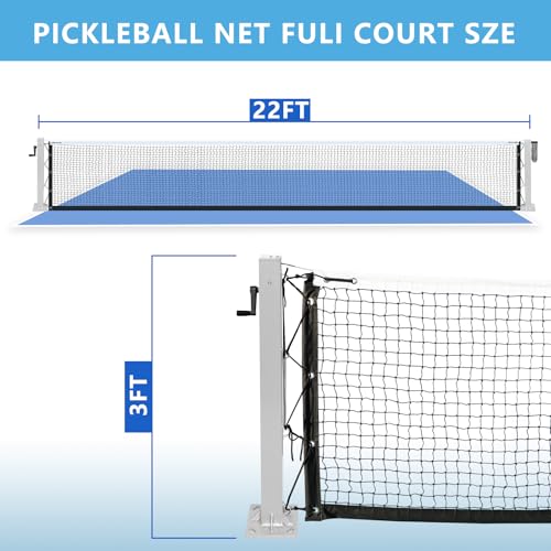 Aluminum Pickleball Net System,Constructed of Rust Proof Aluminum Frame,Regulation Size 22 FT - size: Surface Mount
