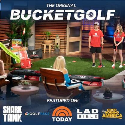 bucketgolf Original Game 3-Hole Travel Set – #1 Backyard Golf Game for Adults. Ideal for Yard, Beach, Park, Camping, and Outdoor Fun
