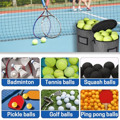 VISEMAN Portable Tennis Ball Basket for Training, Carrying and Storage - color: Gray