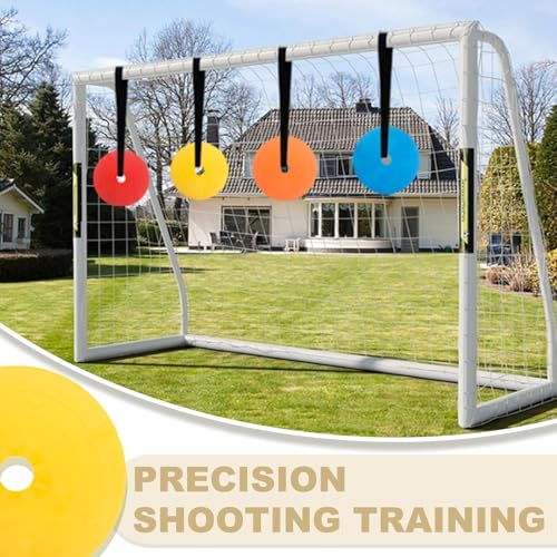 Soccer Targets for Goal, Training Equipment for Football Hockey Lacrosse - Goal Target Discs & Adjustable Straps, Football Shooting Aiming Agility Practice Game