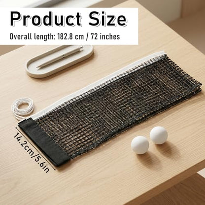 1PCS Table Tennis Net Replacement, Black PingPong Net Nylon Pingpong Net for Indoor Outdoor School Gym (70.8" x 5.9")