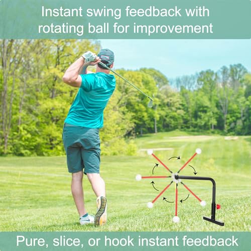 Golf Swing Trainer - Improve Accuracy, Power, and Consistency - Easy to Practice Golf Swing - Set Up and Use Anywhere - Portable Golf Training Aid for Beginners & Pros