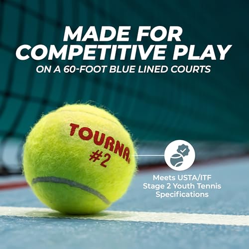 Tourna Orange Dot Low Compression Transition Tennis Balls - style: 18 Pack