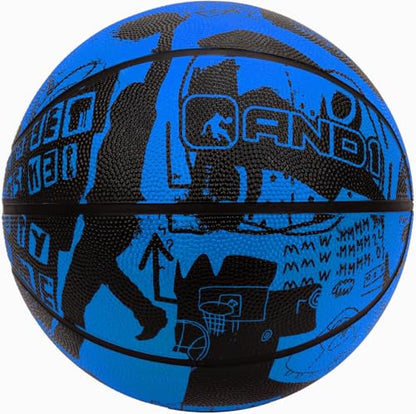 AND1 Street Art Rubber Basketball: Official Regulation Size 7 (29.5 inches) Rubber Basketball - Deep Channel Construction Streetball, Made for Indoor Outdoor