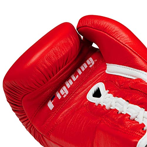 Fury Professional Lace Training Gloves - Lace Up Sparring Gloves for Boxing, Bag, and General Training - color: Red, size: 16 oz