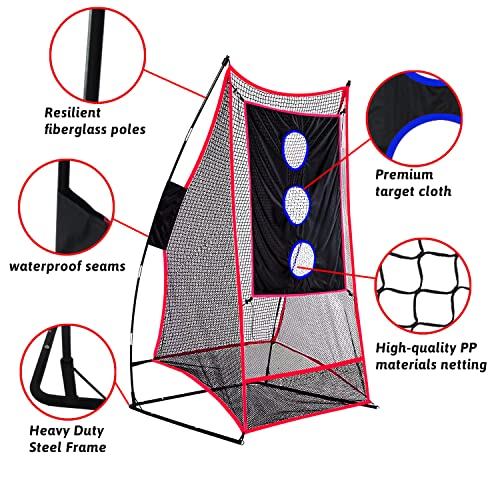 Kapler Football Kicking Throwing Net - 6x3ft Portable Field Goal w/Detachable Target for Throw & Precision Kicks - Sideline Practice for Backyard Skill Improvement for Youth and Adults