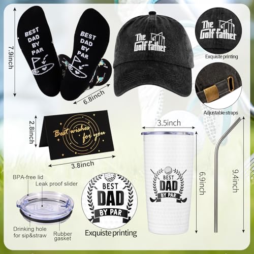 SAIWEILAI ONLINE 12 Pieces Golf Gifts for Dad Dads Christmas Gifts Funny Golf Father Gift for Dad Men Including Tumbler Mug Socks Towel Bag Ball Tee Holder Hat and Clip - style: Men