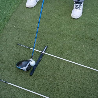 Tour Aim + Alignment Stick Adapter — Perfect Your Aim, Alignment, Face Angle, and Ball Position. Use Real Golf Tees of Mats.