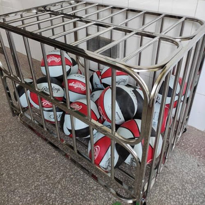Rolling Sports Ball Storage Cart, Lockable Storage Ball Cart, for School Gym Equipment, Heavy Duty Indoor Outdoor Ball Locker Cage