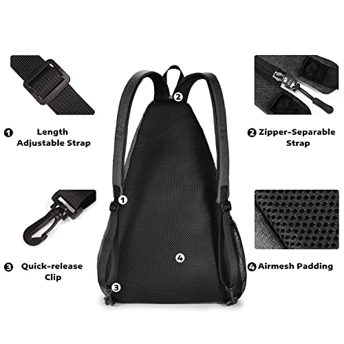 A11N SPORTS Pickleball Bag, Reversible Crossbody Sling Bag/Backpack for Women Men - color: Black