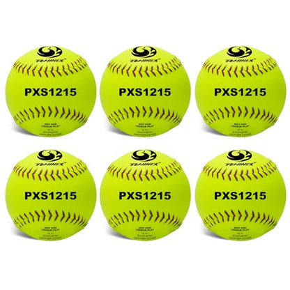 PHINIX Slow-Pitch Softballs Cork Core 11" & 12" Options Great for Practice + Training - size: 12 Inch, style: Box of 6