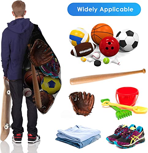BROTOU Extra Large Sports Ball Bag Mesh, Basketball Bags Team Balls, Adjustable Shoulder Strap, Ball Bags for Holding Soccer, Football, Volleyball, Swimming Gear (30” x 40”) - color: 1PCS