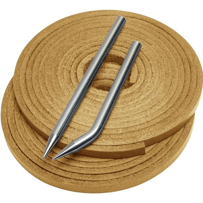 Softball Baseball Glove Lace, Mitt Lace Repair Kit Includes 2 Leather Laces and Lacing Needle for Catcher's Glove - color: Light Brown