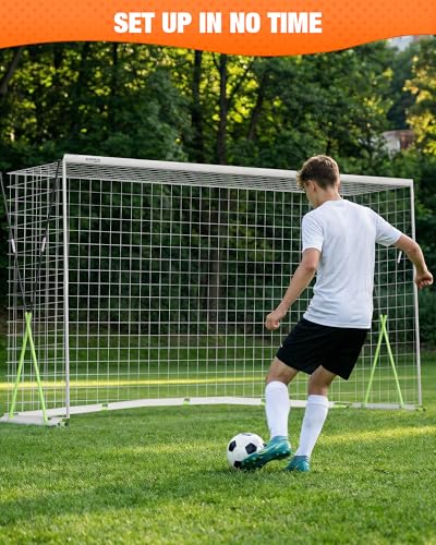 SPOYNAL 12x6 FT Soccer Goal for Backyard Training, Full-Size Portable Soccer Net with Heavy-Duty X Structure & Carry Bag, All-Weather Outdoor Soccer Goals for Teens and Adults