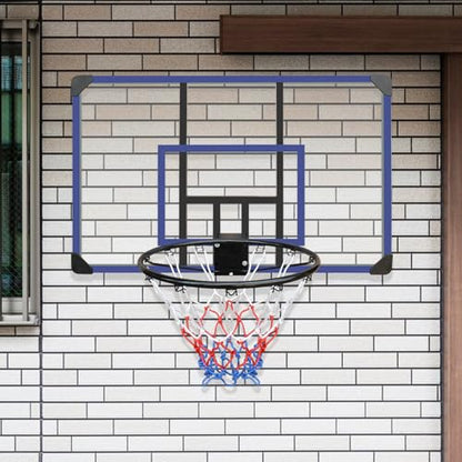 Wall-Mounted Basketball Hoop, All-Weather Folding Hoop for Indoor & Outdoor Use - style: 45" Backboard
