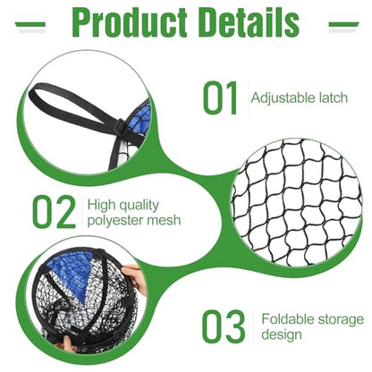 2 Pcs Soccer Training Net with 1 Pcs Target, 22 inch Top Bins Soccer Target Goal for Goal Training Easy to Attach Detach Ball Top Bin for Football Shooting Accuracy Practice Equipment Trainer Gift