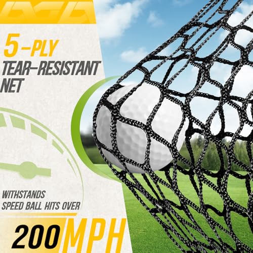 Golf Net, 10x7ft Golf Practice Net with Noise Reduce Silk Target Driving Real Balls, Hitting Nets for Backyard Garage, Improve Chipping Putting Pitching,Gift for Men & Golfers - color: Blcak