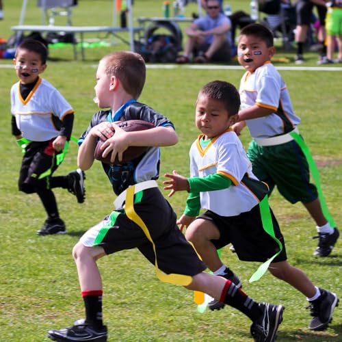 Sintege 14/28 Player Flag Football Belt Set, Adjustable Football Flag and Belts Gifts for Youth Adults Sports Training Event - color: Yellow