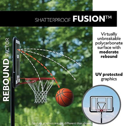 Lifetime Adjustable Portable Basketball Hoop, 50-Inch Backboard, 8-10 ft Height Foot Adjustment