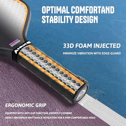 Pickleball Paddles - T700 Carbon Fiber Paddle with Honeycomb Core Pickleball Rackets - Lightweight Precision & Enhanced Shock - color: Purple