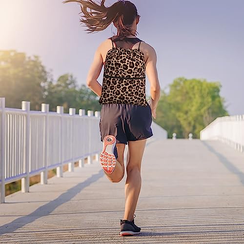 Leopard Printing Drawstring Backpack Bag Sport Gym Sackpack Durable Waterproof Lightweight for Men Women Beach Bag String Bag - color: Leopard Print