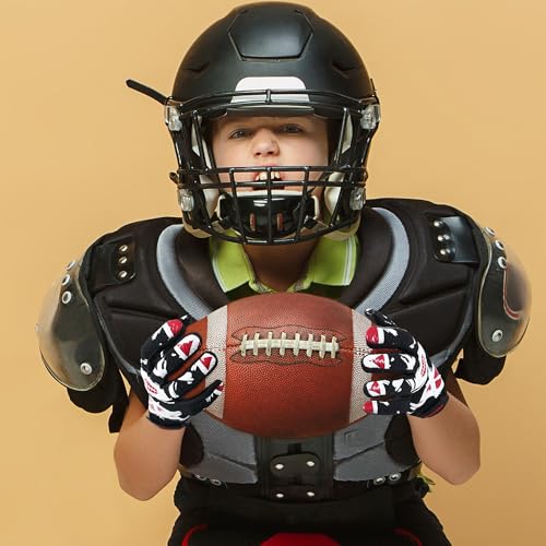 AIGEVTURE Youth Football Gloves Kids Receiver Gloves Sticky Football Gloves for Boys Girls - color: Black, size: Youth M