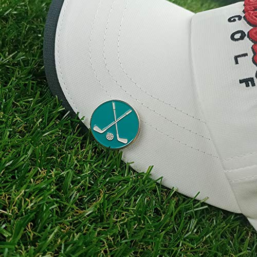 Golf Ball Markers with Hat Clips Value Sets for Men Women Golfer, Removable Attaches Easily to Golf Cap Premium Gifts - color: golf club