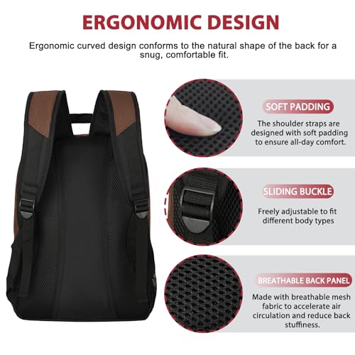 LARIPOP Soccer Backpack with Ball Holder & Shoe Compartment Large Capacity Youth Sports Bag for Training - color: Brown