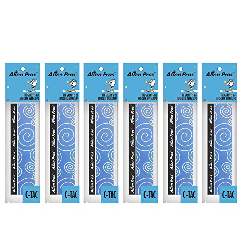 ALIEN PROS Tennis Racket Grip Tape – Tac Moisture Feel Tennis Grip – Tennis Overgrip Grip Tape Tennis Racket – Wrap Your Racquet for High Performance - style: 6-Pack Blue Clouds