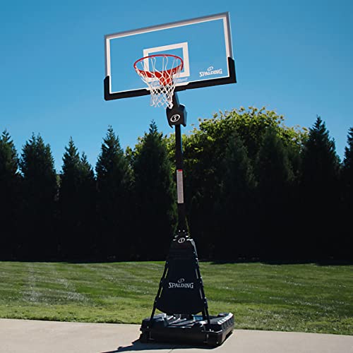 Spalding Momentous EZ Assembly Portable Adjustable Outdoor Basketball Hoop – Assembles in 30 Minutes or Less - color: 54" - Clear View - Black