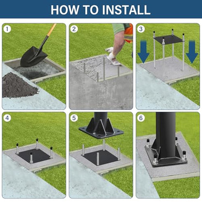 Basketball Hoop Anchor Kit 7” or 9", Universal Fit Ground Anchor Kit, Basketball Mounting Kit for Easy Relocation and Compatible with All Basketball Goals