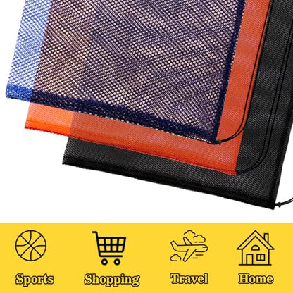 RAINFLOW 3PCS Mesh Bag - Drawstring Dive Bag Snorkel Dive Backpack for Swimming Gear, Diving, Beach Toy Ball Camping Clothing, Mesh Sports Bag Drawstring Storage Bag, Sturdy and Durable