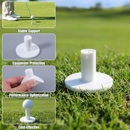 5 Pcs Rubber Golf Tees for Mats - Adjustable Height Golf Simulator Tees - Non-Slip Simulator Tee with Holder, Indoor Outdoor Practice Driving Range Compatible