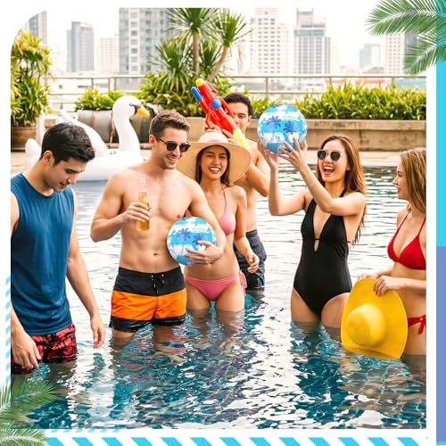Jenaai 8.5 Inch Waterproof Water Volleyball for Pool with Pump All-Purpose Soft PU Beach Volleyball for Adults Swimming Pool Summer Game Accessories Outdoor and Indoor