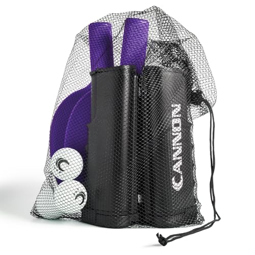 Cannon Sports Table Tennis Set – 2 Unbreakable Paddles, 6 3-Star Balls, Retractable Net & Carry Bag – Clamp-On Portable Ping Pong Net Fits Tables up to 2 Inch Thick, Extends to 6 Feet