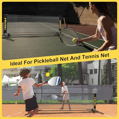 10 FT Mini Portable Tennis Net for Teenagers with Rubber Volleyball, with Pump and Carry Bag, Adjustable Height 2.7FT-5.1FT for Badminton Net, Volleyball Net,Soccer Net,Pickleball Net