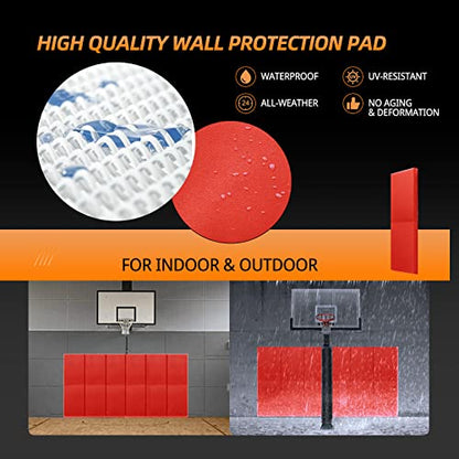 2"/4" Thick Foam Protection Wall Pad，Gym Basketball-Court Protectors，Durable Waterproof Padding for Wall-Mounted Basketball Hoops(60" L x 20" W)…