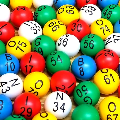 MR CHIPS Easy Read Bingo Balls 7/8 Inch Diameter (22 mm) with Fade and Scratch Resistant Large Numbers Letters that Will Never Rub Off - Compatible with 11 Inch Tall Bingo Cage - color: Bingo Balls 1 Pk