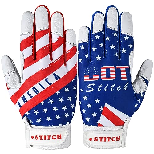 American Flag Batting Gloves Softball Gloves Men USA Flag Baseball Batting Glove for Men Youth Adult & Unisex