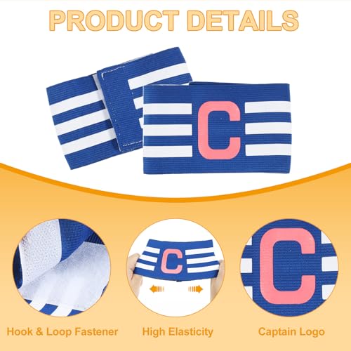MECCANIXITY Soccer Captain Armband, Nylon Captain Arm Band for Soccer Elastic Captain C Arm Band Sports Captain Armbands for Football Team Training Youth & Adult - color: Navy Blue